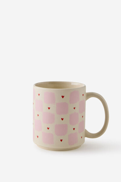 Daily Mug, CHECKERBOARD HEARTS