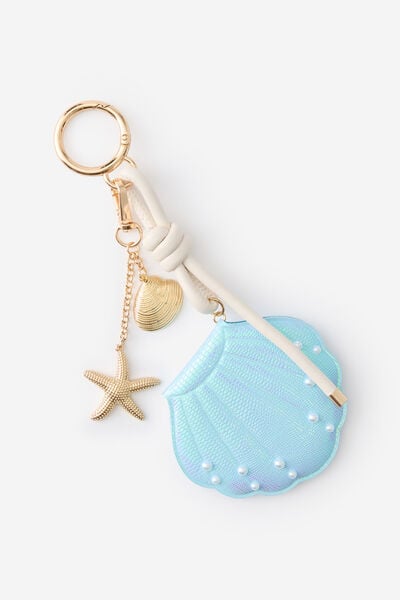 Bag Charm, AQUAMARINE/GOLD