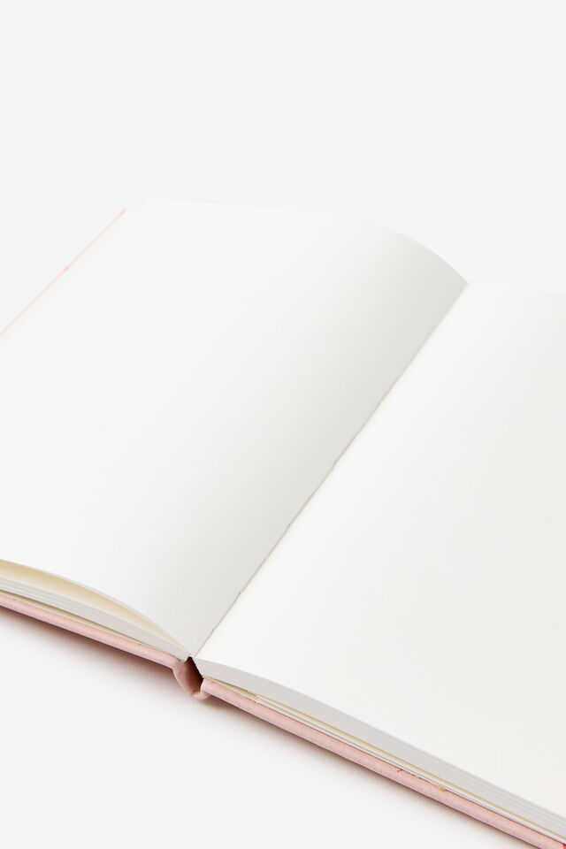 Metro A5 Hard Plain Notebook, Ditsy Pansy Pink Clay