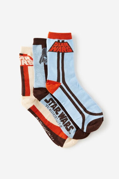 3 Pack Of Socks, LCN LUC STAR WARS RETRO M/L