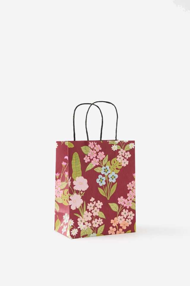 Gift Bag Small, CABERNET WILDFLOWER