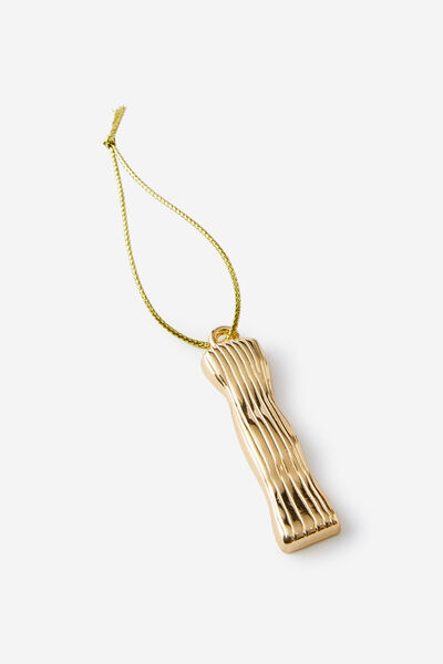 Metal Alphabet Christmas Ornament, TEXTURED I