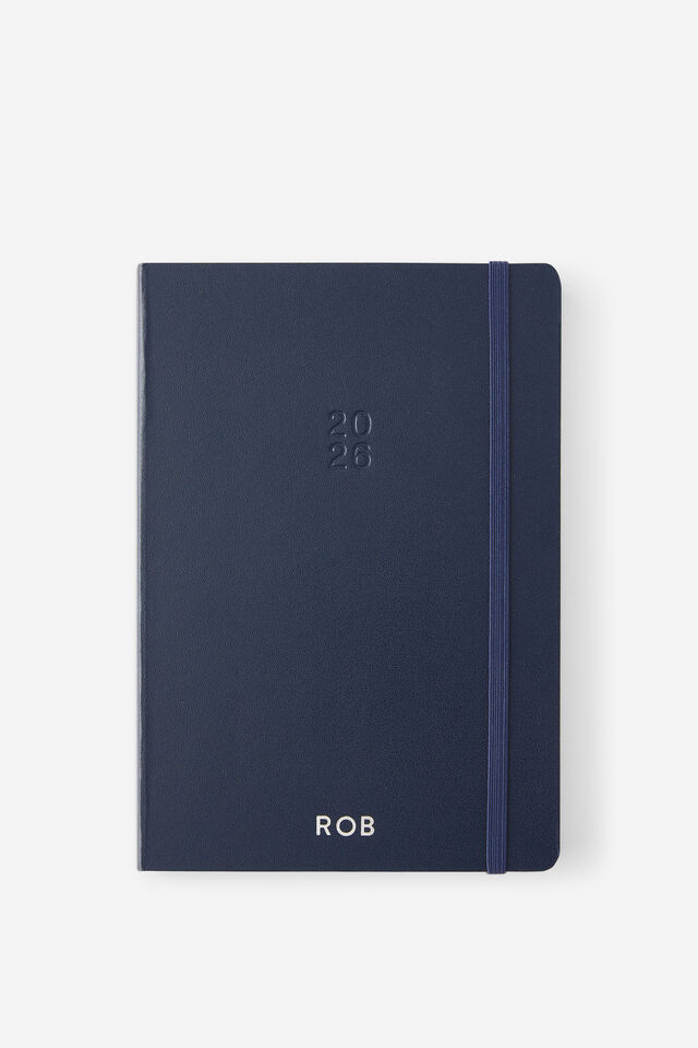 Personalised 2026 A5 Daily Hard Metro Diary, Midnight Ink