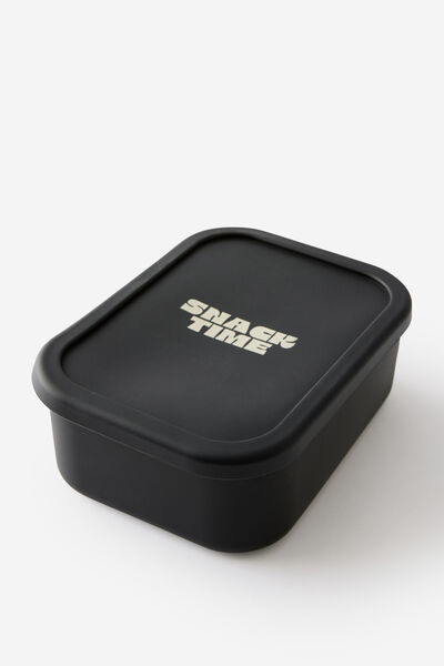 Fill Me Up Silicone Container 1.3L, SNACK TIME/BLACK
