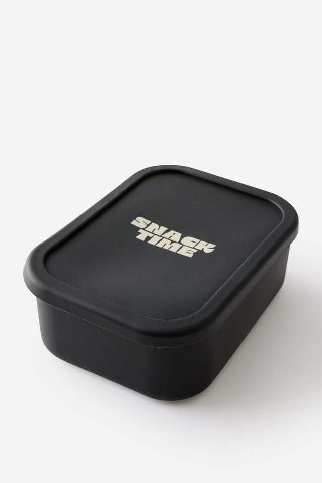 Fill Me Up Silicone Container 1.3L, SNACK TIME/BLACK