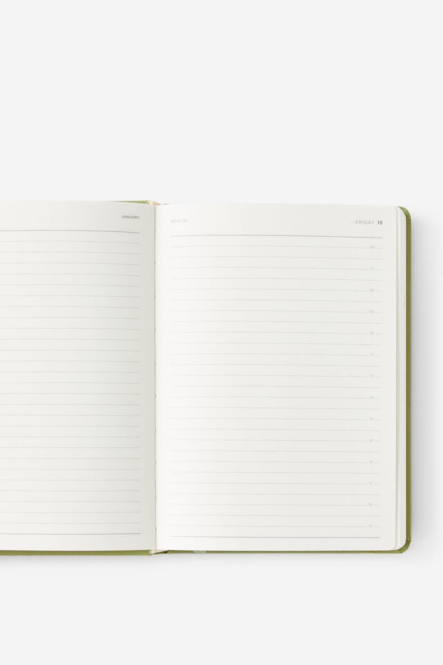 Personalisation 2026 B6 Daily Hard Metro Diary, Little Treats Bay Leaf