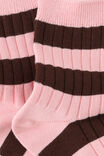 Mid Crew Socks, GEINIE STRIPE PINK - alternate image 3
