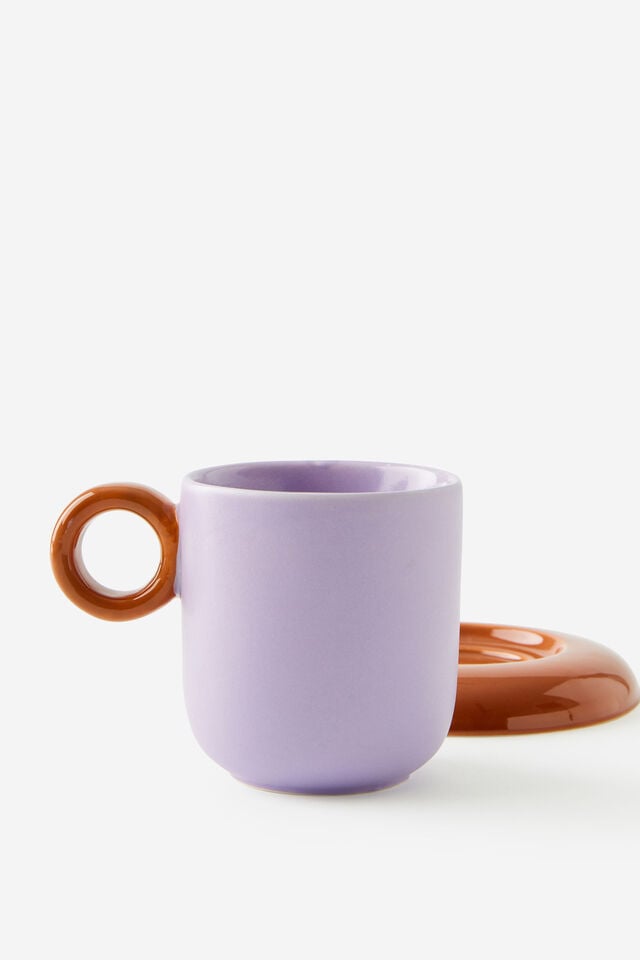 Bulbous Fashion Mug, GINGERBREAD / ORCHID