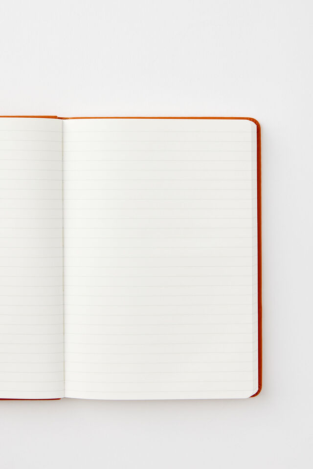 A5 Hard Cover Lined Notebook, BURNT ORANGE
