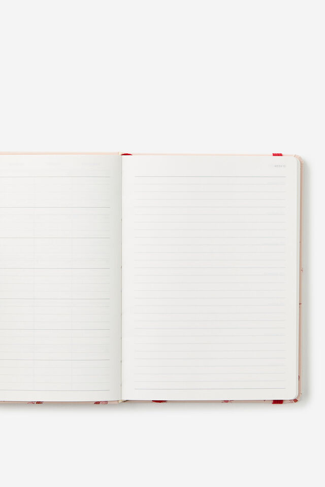 2026 B6 Weekly Hard Metro Diary, Ditsy Pansy Pink Clay