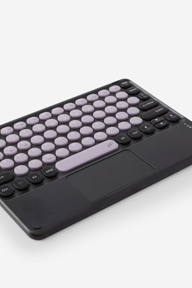 Wireless Keyboard With Touchpad, BLACK/SILVER LILAC