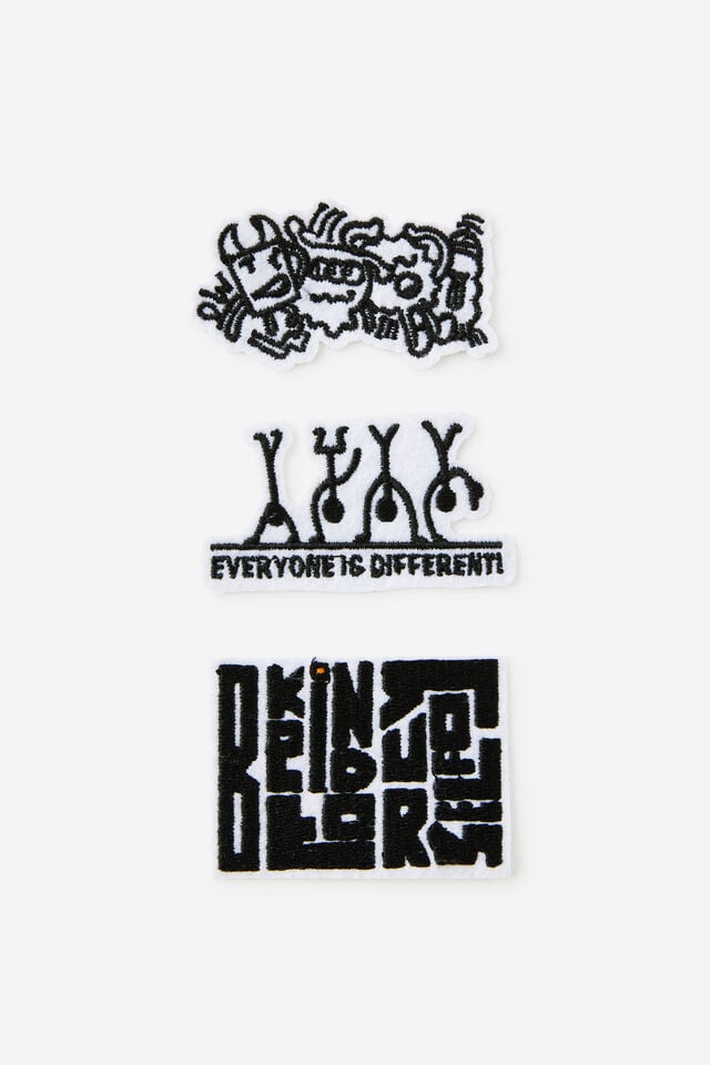 Lcn Iron On Patches 3Pk, LCN DOO DOODLE BOY/BE KIND TO YOURSELF