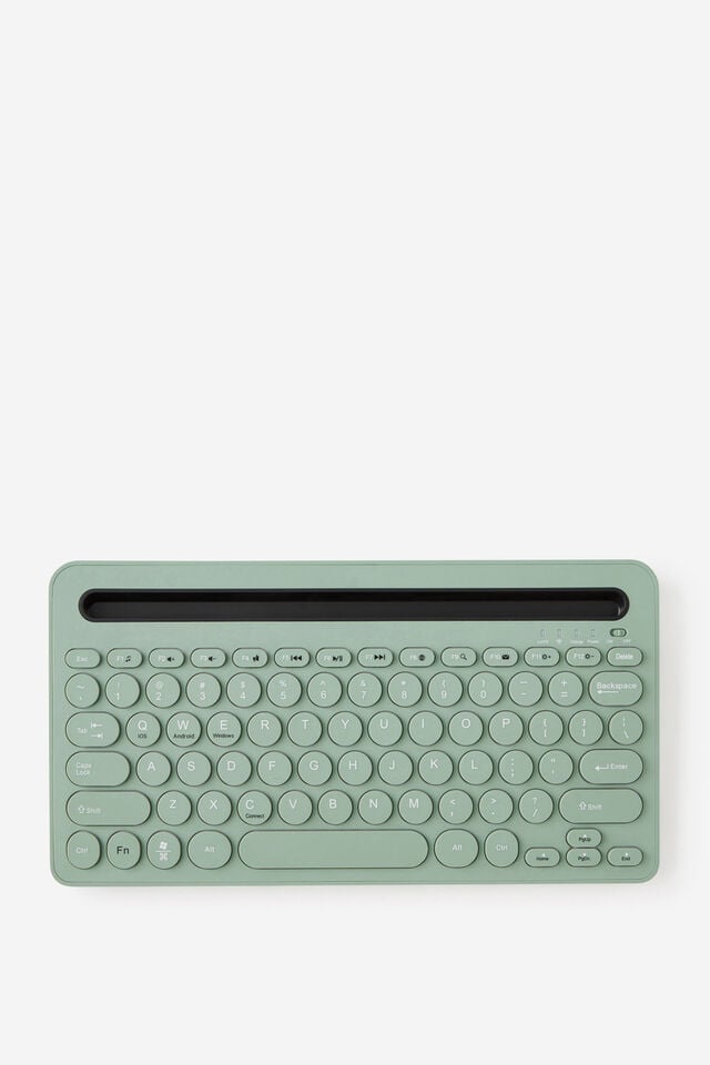 Wireless Keyboard With Built-In Tech Stand, TYPO GREEN