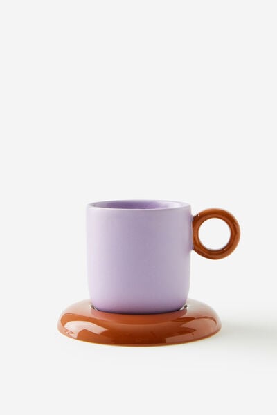 Bulbous Fashion Mug, GINGERBREAD / ORCHID