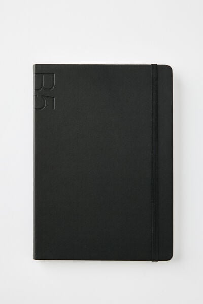 B5 Hard Cover Lined Notebook, BLACK