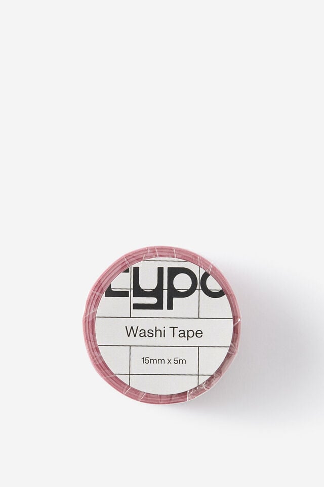 Washi Tape 15Mm, STRAWBERRY RED STRIPE