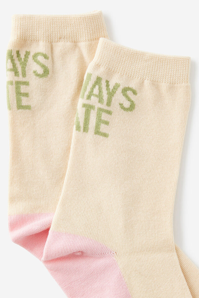 Mid Crew Socks, ALWAYS LATE