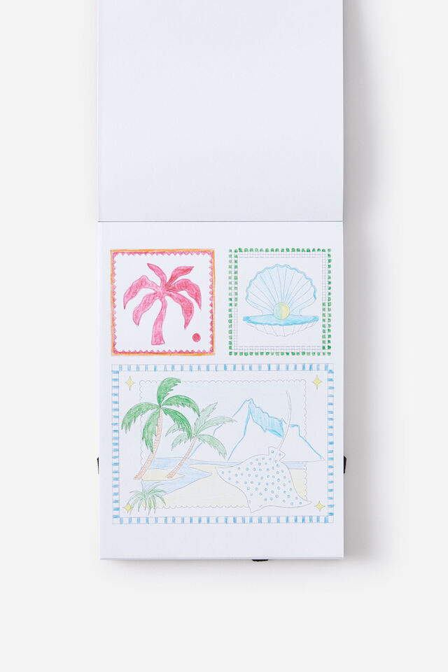 Mini Colouring Pad, SUNNY POSTCARDS