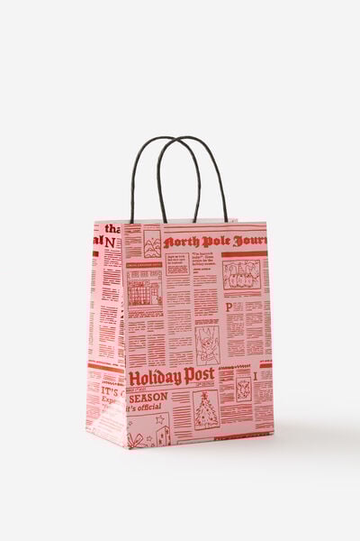 Premium Gift Bag -  Small, NEWSPAPER PRINT