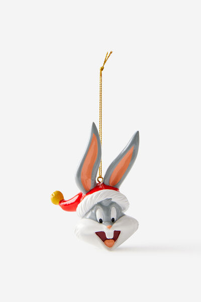 Collab Resin Christmas Ornament, LCN WB LOONEY TUNES BUGS BUNNY SANTA HAT