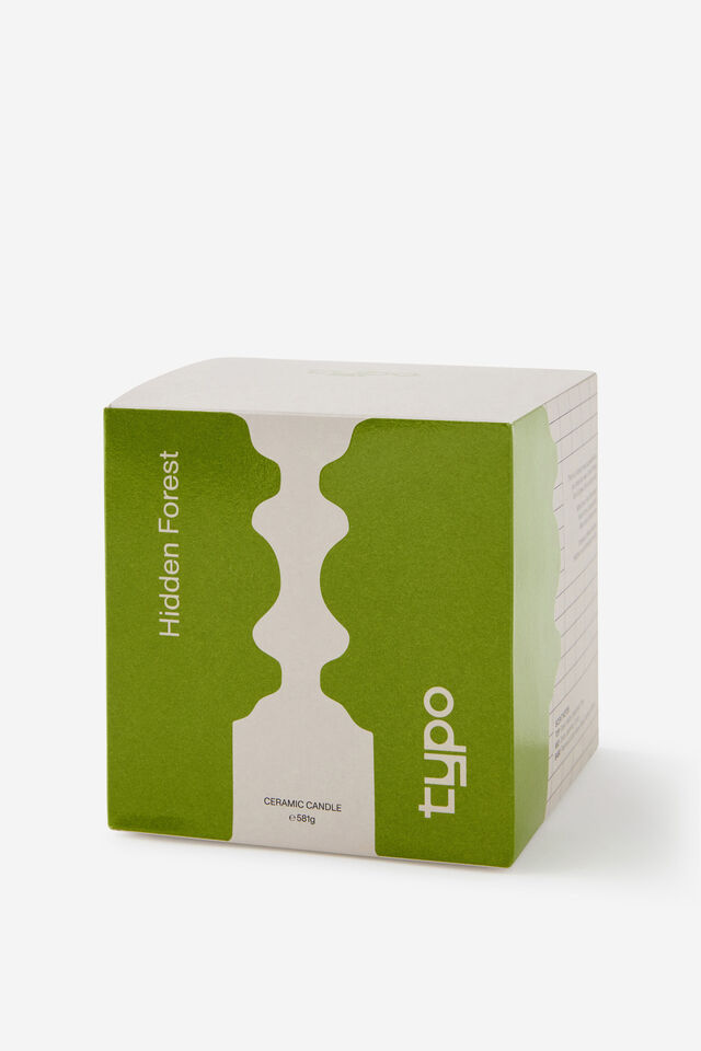 We Are Connected-Sculptural Ceramic Candle, HIDDEN FOREST GREEN