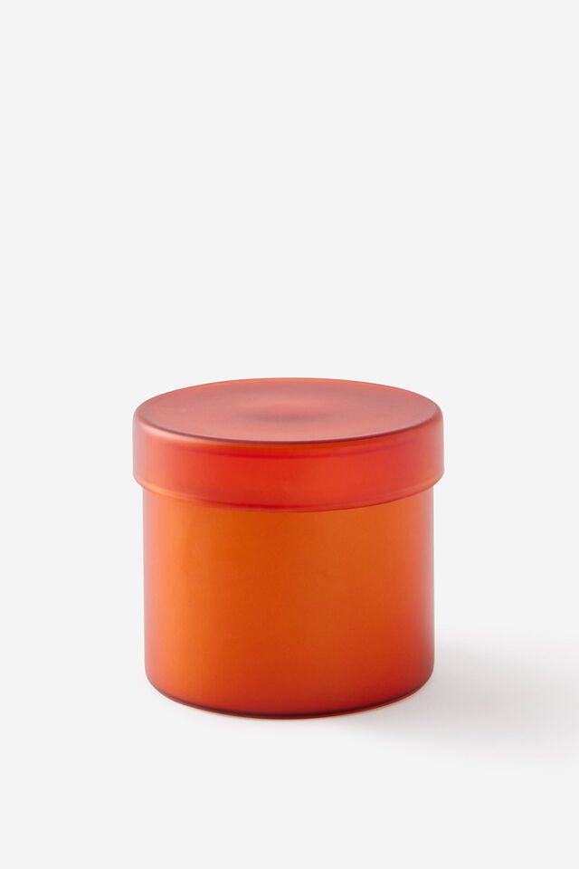 Frosted Glass Candle, JOY RISING ORANGE