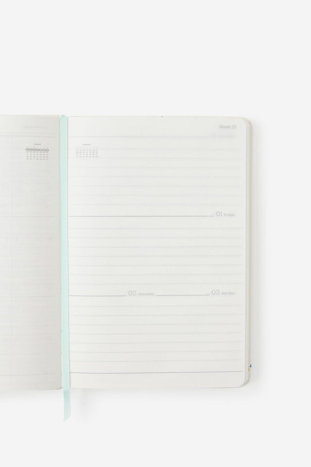 Personalised 2027 A5 Weekly On Schedule Diary, ECRU DITSY CELESTIAL
