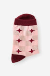 Mid Crew Socks, RETRO CHECK STRAWBERRY MILK - example image 3