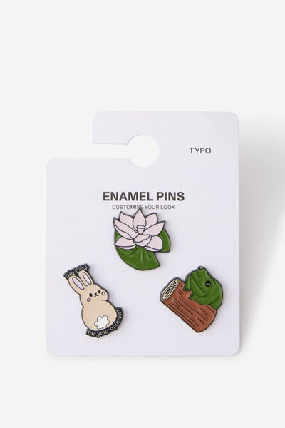 Enamel Pins 3Pack, LILY PAD WOODLAND