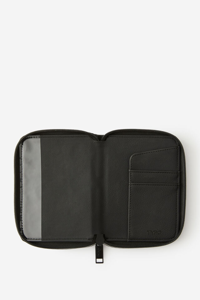 Traveller Passport Holder Pu, BLACK