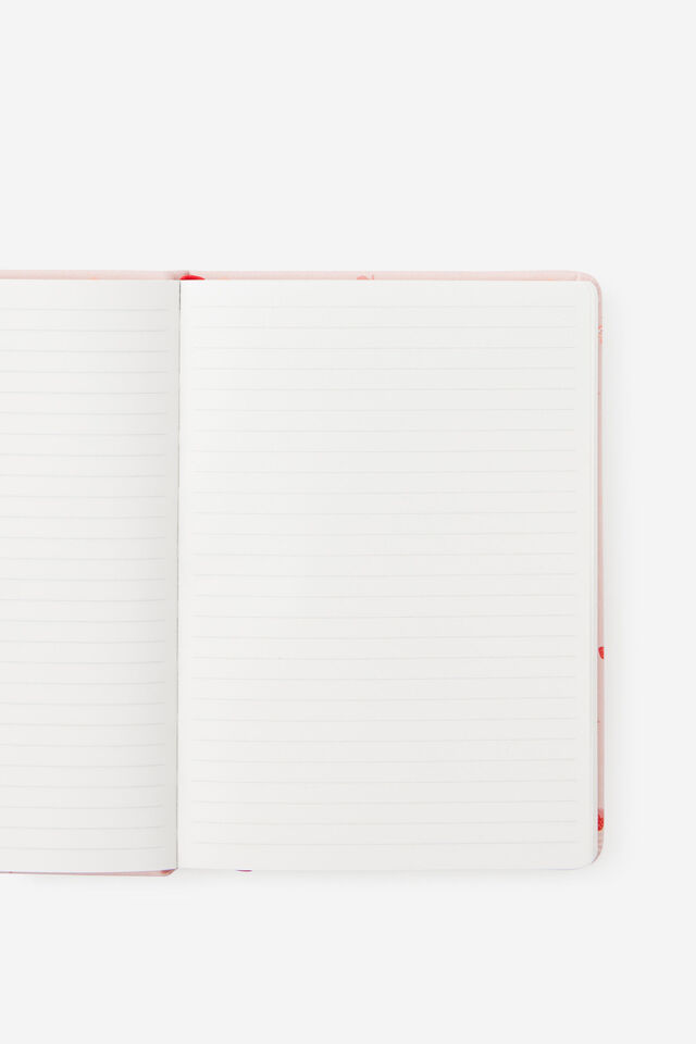 Personalised Metro B6 Hard Lined Notebook, Ditsy Pansy Pink Clay