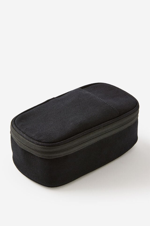 Arlow Canvas Pencil Case, BLACK