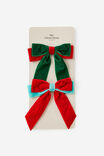 Med Velvet Bow 2Pk, KITSCH CHRISTMAS - example image 2