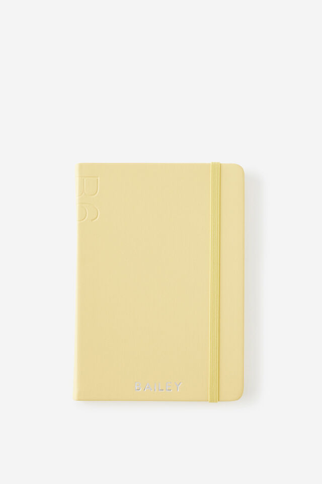 Personalised B6 Hard Cover Lined Notebook, LIMONCELLO