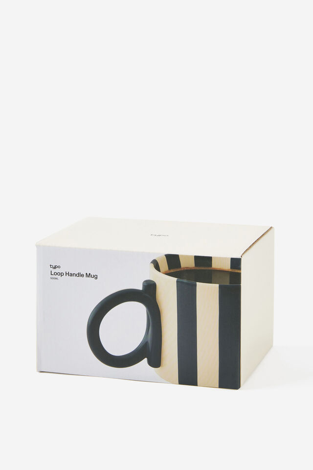 Loop Handle Mug, NORTH SEA & ECRU