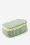 Arlow Canvas Pencil Case, TYPO GREEN & LIME PIN STRIPE - alternate image 1