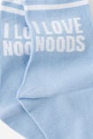 Mid Crew Socks, I LOVE NOODS BLUE - example image 3