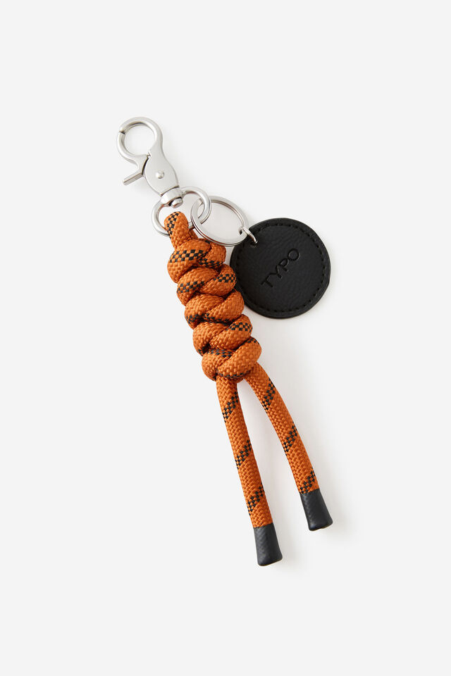 Rope Keyring, BURNT ORANGE/BLACK
