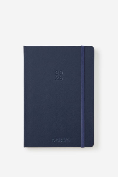 Personalised 2026 A5 Weekly Hard Metro Diary, Midnight Ink
