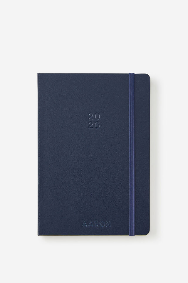 Personalised 2026 A5 Weekly Hard Metro Diary, Midnight Ink