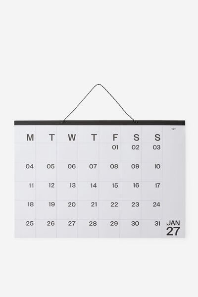 2027 A1 Monthly Calendar, BLACK/WHITE