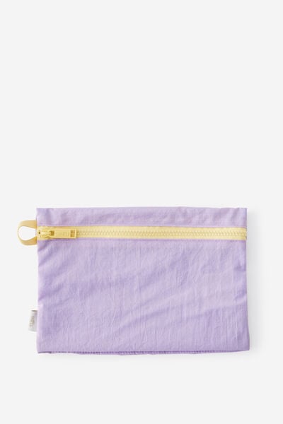 Zip Up Grid Pencil Case, LILAC & LIMONCELLO