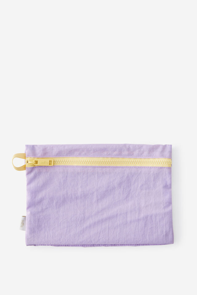 Zip Up Grid Pencil Case, LILAC & LIMONCELLO