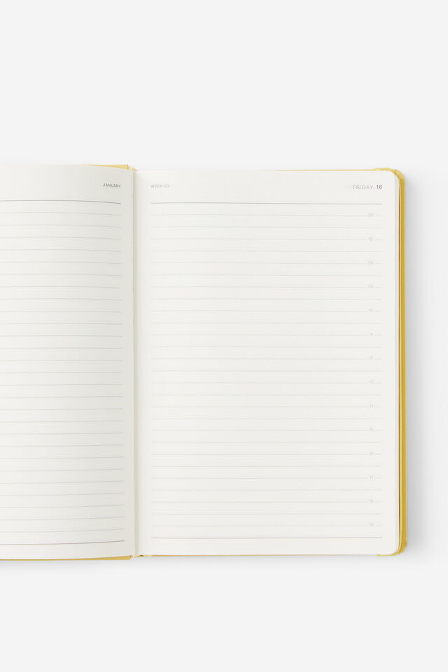 Personalised 2026 A5 Daily Hard Metro Diary, Limoncello