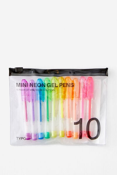 Mini Gel Pen 10Pk, NEONS