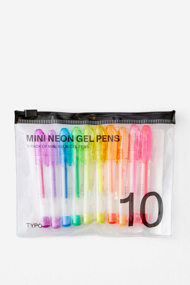 Mini Gel Pen 10Pk, NEONS