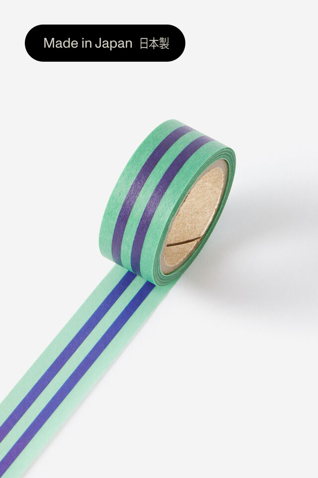 Washi Tape 15Mm, JELLY MINT BLUE STRIPE