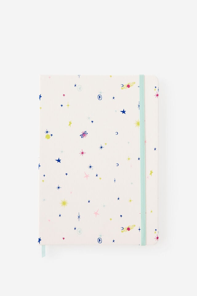 B5 Hard Lined Notetaker Notebook, ECRU DITSY CELESTIAL