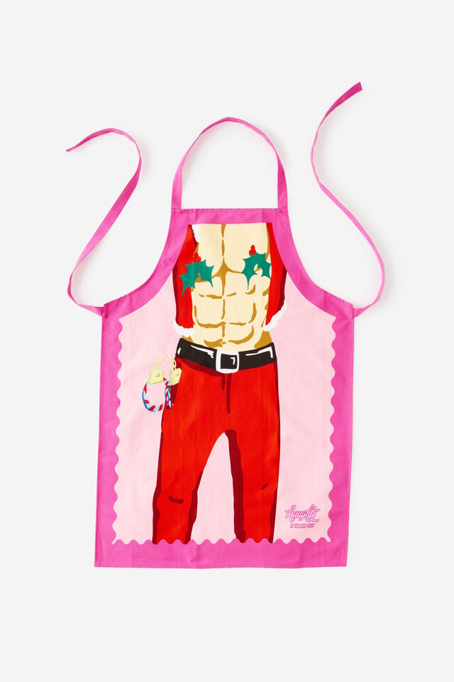 Christmas Printed Apron, NAUGHTY SANTA