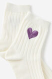 Mid Crew Socks, PURPLE HAZE HEART EMB - example image 3